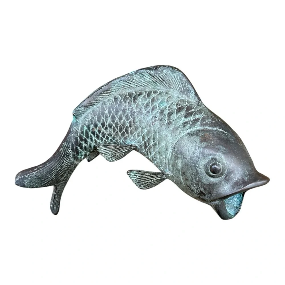 Vintage Decorative metal koi Fish Sculpture